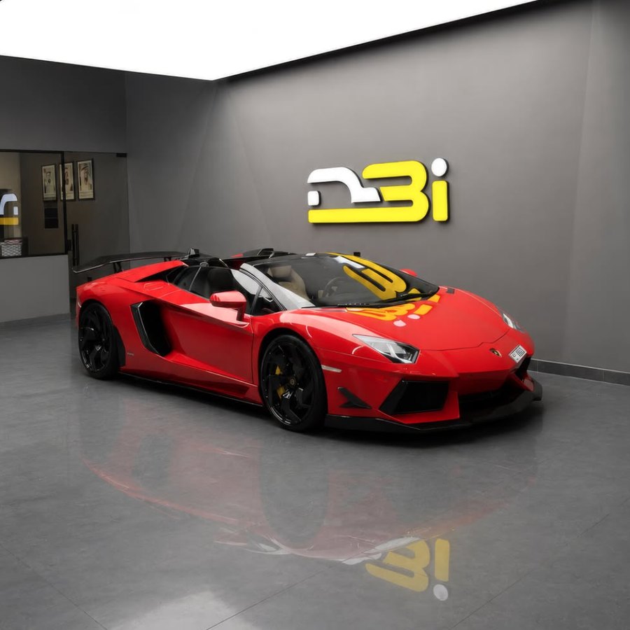 Red Lamborghini Aventador at DBI Motor Wrapping